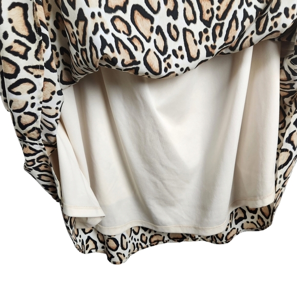 Lane Bryant Cheetah Leopard Animal Print Strapless Hi Lo Pocket Dress Size 22/24 - Picture 7 of 11